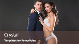  Presentation with sexy santa woman red - Beautiful presentation theme featuring enticing - sexy woman in underwear backdrop and a tawny brown colored foreground