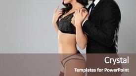  Presentation with woman in labor - PPT theme featuring enticing - sexy woman in underwear background and a tawny brown colored foreground