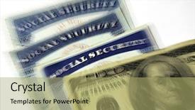  Presentation with social security - Colorful PPT layouts enhanced with entitlement - detail of several social security backdrop and a mint green colored foreground