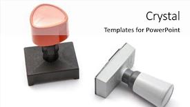  Presentation with stamps - Presentation theme featuring entitlement - stamps isolated on white background background and a  colored foreground