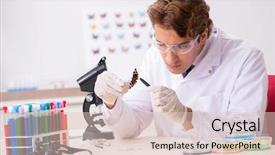  Presentation with butterfly - Theme consisting of entomologist studying new butterfly species background and a lemonade colored foreground