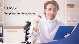  Presentation with lab google - Beautiful slide set featuring entomologist working in the lab backdrop and a lemonade colored foreground