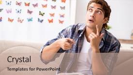  Presentation with new begining - Cool new theme with entomology - student entomologist studying new species backdrop and a soft green colored foreground