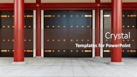  Presentation with tokyo - Audience pleasing slides consisting of entrace-door-of-a-temple backdrop and a tawny brown colored foreground