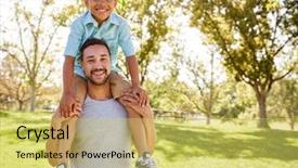  Presentation with shepherd carrying sheep on shoulder - Beautiful PPT layouts featuring entraide - portrait of father carrying son backdrop and a yellow colored foreground