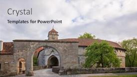  Presentation with old - PPT layouts featuring entrance-at-spital-bastion-part background and a light gray colored foreground