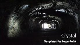  Presentation with rocky - Amazing PPT layouts having entrance-from-the-rocky-cave backdrop and a black colored foreground