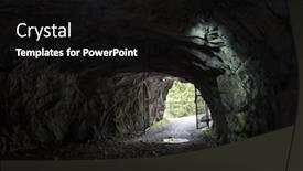  Presentation with cave - Presentation design with entrance-from-the-rocky-cave background and a black colored foreground