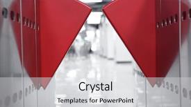  Presentation with railway gate - Cool new PPT layouts with entrance gate of railway station backdrop and a light gray colored foreground