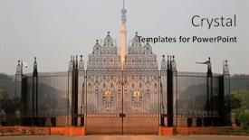 Presentation with rashtrapati bhavan - Slide set consisting of entrance-gates-to-the-presidential background and a light gray colored foreground