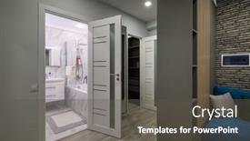  Presentation with living room - Slides having entrance-hall-attached background and a  colored foreground