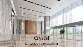  Presentation with modern building - Theme having entrance hall in modern office background and a mint green colored foreground