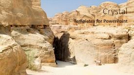  Presentation with petra jordan - Slide deck enhanced with entrance in fantastic siq canyon in petra jordan background and a coral colored foreground