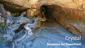  Presentation with deep - Audience pleasing presentation consisting of entrance-in-the-deep-cave backdrop and a teal colored foreground