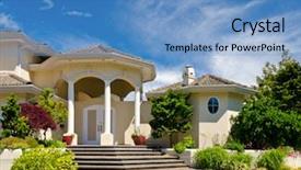  Presentation with luxury vintage house - Presentation design consisting of entrance of a luxury house background and a  colored foreground