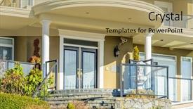  Presentation with luxury house - Presentation having entrance of a luxury house background and a  colored foreground