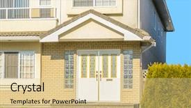  Presentation with luxury vintage house - Cool new PPT theme with entrance of a luxury house backdrop and a lemonade colored foreground