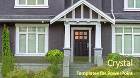  Presentation with luxury house - Audience pleasing slides consisting of entrance of a luxury house backdrop and a tawny brown colored foreground