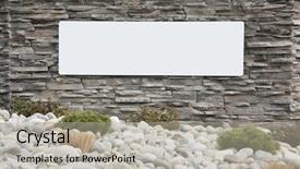  Presentation with vintage interior brick wall - Slides featuring entrance of a new subdivision background and a  colored foreground