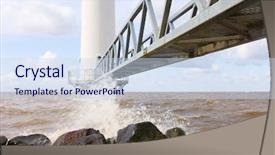  Presentation with offshore wind - Audience pleasing presentation consisting of entrance of a wind turbine backdrop and a sky blue colored foreground