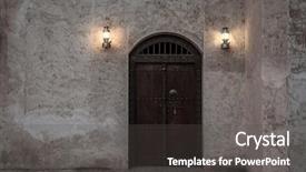 Presentation with heritage buildings - Beautiful PPT theme featuring entrance of an islamic heritage backdrop and a dark gray colored foreground