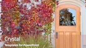  Presentation with british columbia - Beautiful presentation theme featuring entrance of an old castle in victoria british columbia backdrop and a coral colored foreground