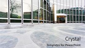  Presentation with modern building - PPT layouts having entrance of modern office building background and a  colored foreground