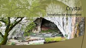  Presentation with cave - Presentation design consisting of entrance of stopica cave near background and a yellow colored foreground