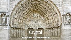  Presentation with notre dame - Cool new PPT layouts with entrance of the notre dame backdrop and a coral colored foreground