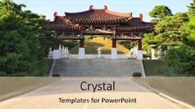  Presentation with korea unesco - Slides enhanced with entrance of tomb of king background and a lemonade colored foreground