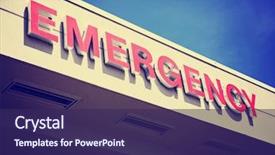  Presentation with emergency department - Theme enhanced with entrance sign to an emergency background and a violet colored foreground