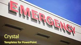  Presentation with emergency department - Slide deck with entrance sign to an emergency background and a tawny brown colored foreground