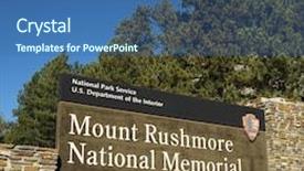  Presentation with mount rushmore - Cool new presentation theme with entrance sign to mount rushmore backdrop and a ocean colored foreground