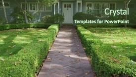  Presentation with white brick - Presentation theme having entrance to a white door background and a tawny brown colored foreground