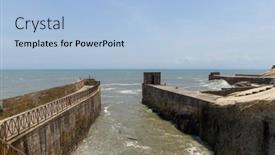  Presentation with military - PPT theme enhanced with entrance-to-an-underground-military background and a light blue colored foreground