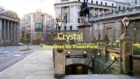  Presentation with london tube - Colorful slides enhanced with entrance to bank tube station backdrop and a tawny brown colored foreground