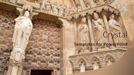  Presentation with spain - Presentation theme featuring entrance-to-cathedral-of-el background and a  colored foreground