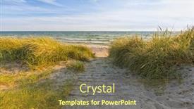  Presentation with sea - PPT layouts consisting of entrance-to-the-beach background and a tawny brown colored foreground
