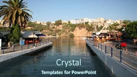  Presentation with lake - Presentation design enhanced with entrance-to-the-famous-lake background and a ocean colored foreground