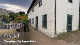  Presentation with ranch - Presentation theme featuring entrance-to-the-historic-visitor background and a violet colored foreground