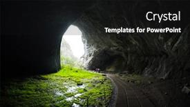  Presentation with cave - Presentation theme with entrance to the kapova cave background and a black colored foreground