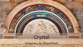  Presentation with roman catholic - Beautiful presentation theme featuring entrance to the roman catholic backdrop and a coral colored foreground