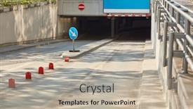  Presentation with car parking lot - Cool new slides with entrance-to-the-underground-car backdrop and a mint green colored foreground