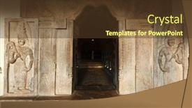  Presentation with sri lanka - Amazing PPT theme having entrance to very important buddhist shrine - temple of the tooth sri lanka backdrop and a tawny brown colored foreground