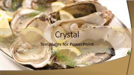  Presentation with oyster - Cool new theme with entree - oyster with lemon and dill backdrop and a  colored foreground
