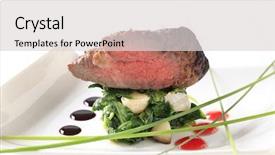  Presentation with roast beef - Presentation design featuring entree - roast beef on a nest background and a light gray colored foreground