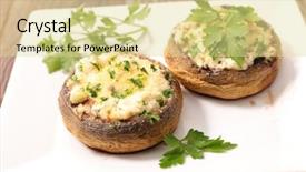  Presentation with mushroom poisoning - PPT layouts with entree - stuffed mushroom with cheese background and a  colored foreground
