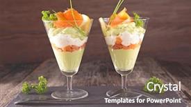  Presentation with avocado milk - Beautiful PPT theme featuring entree avocado mousse with cream backdrop and a gray colored foreground