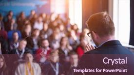  Presentation with successful - Slide deck with business conference room with public background and a tawny brown colored foreground