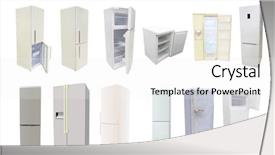  Presentation with creeper image - Slides with entrepot frigorifique - image of refrigerators background and a white colored foreground